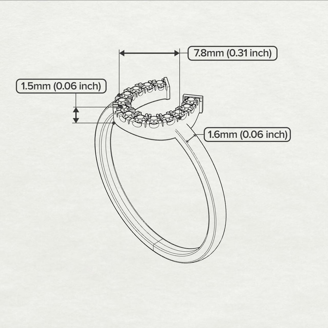 Custom Horseshoe Diamond Ring - Malia No. 1000